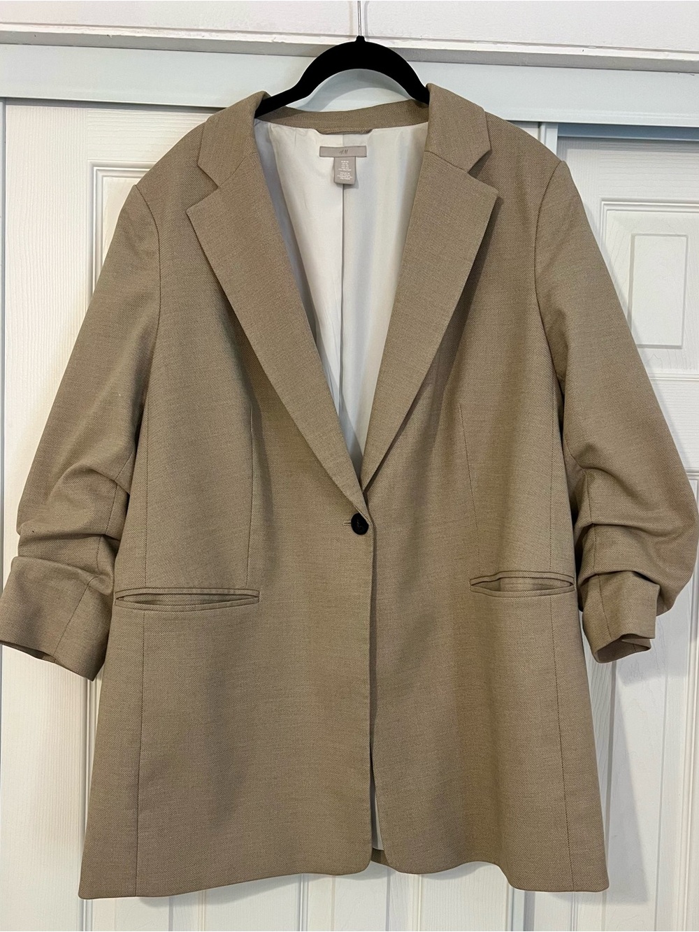 H&M Classic Taupe Women's Blazer Jacket size XL